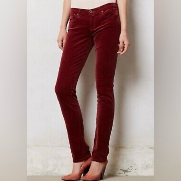 Ag Adriano Goldschmied Denim - ADRIANO GOLDSCHMIED The Stevie Slim Straight Corderoys Rust 27R